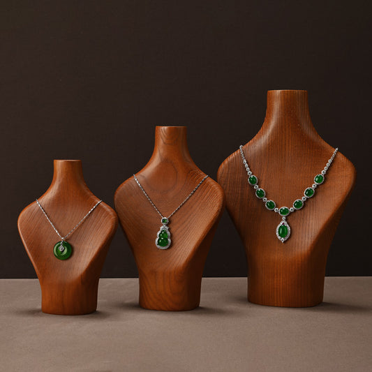 FANXI Ash Wood Bust Necklace Display Pendant Stand SM069