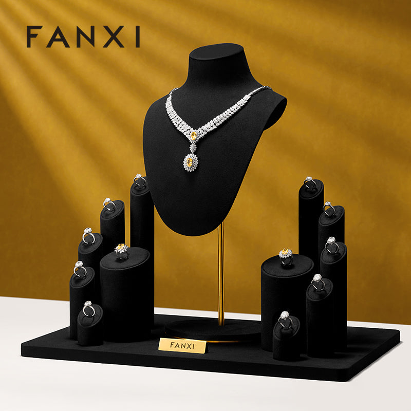 FANXI Multifunctional Necklace Ring Earring Jewelry Set Display Props TT076
