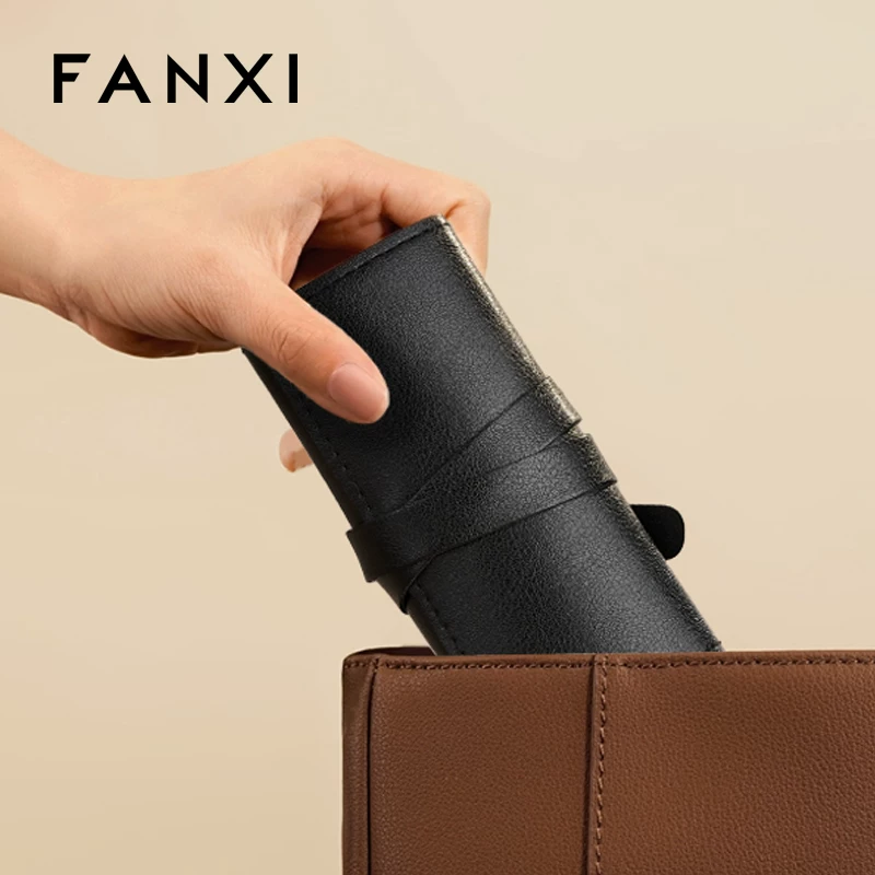 FANXI Multifunctional PU Leather Portable Ring, Earring, Bracelet, and Jewelry Storage Bag B027