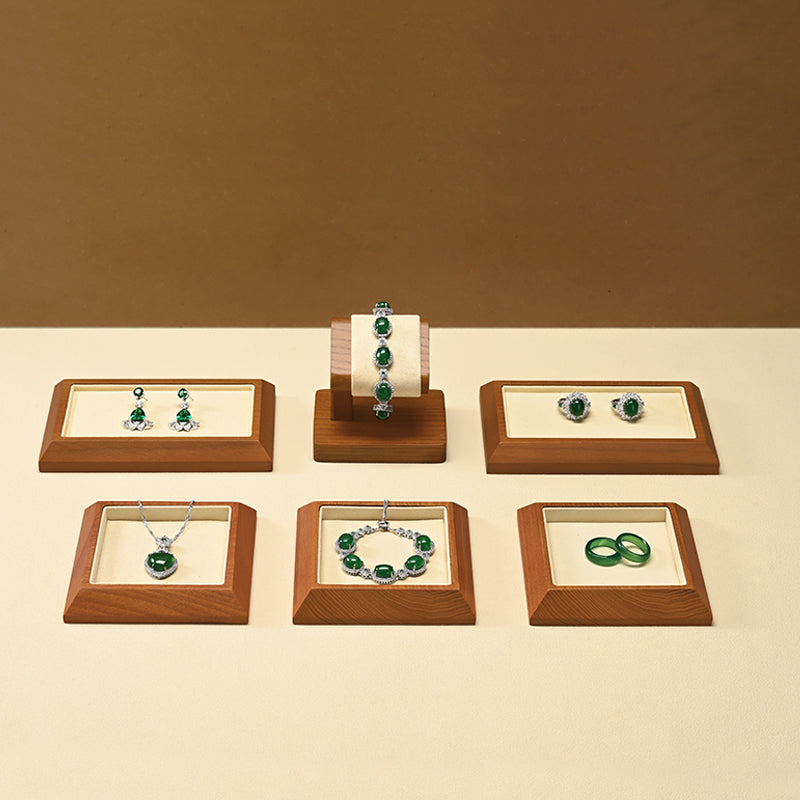 FANXI solid wood rings pendants bracelets and jewelry display trays.SM090