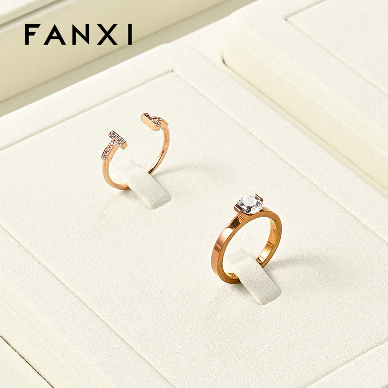 FANXI Beige Ring Pendant Earrings Jewelry Display Set TT405