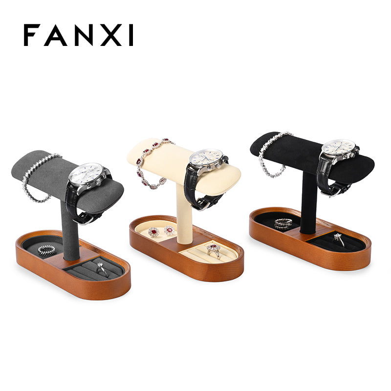 FANXI Ash Wood Ring Watch Display Stand SM212