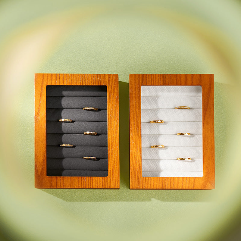 FANXI Solid Wood Jewelry Box — Ring & Earring Organizer H213