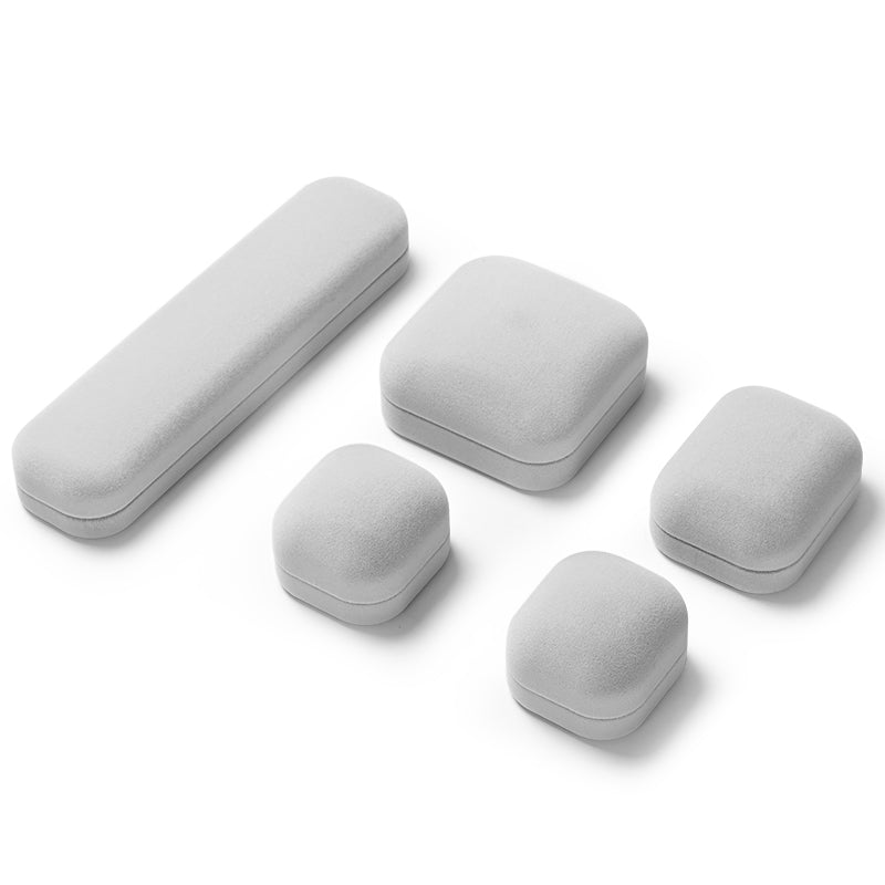Round Light Gray Color Jewelry Packaging Box H165