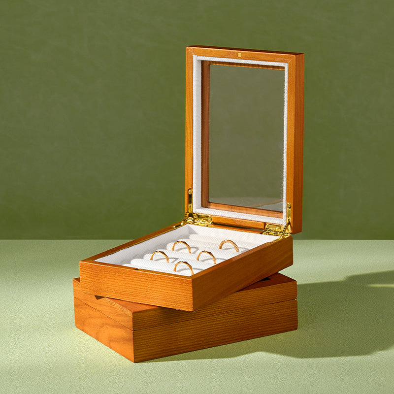FANXI Solid Wood Jewelry Box — Ring & Earring Organizer H213