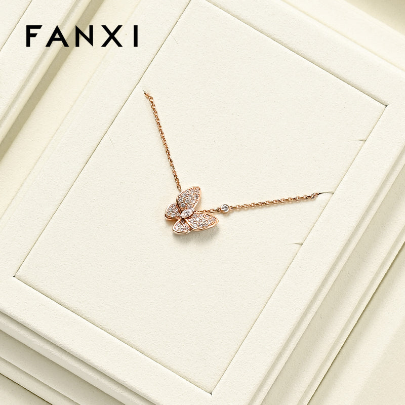 FANXI Beige Ring Pendant Earrings Jewelry Display Set TT405