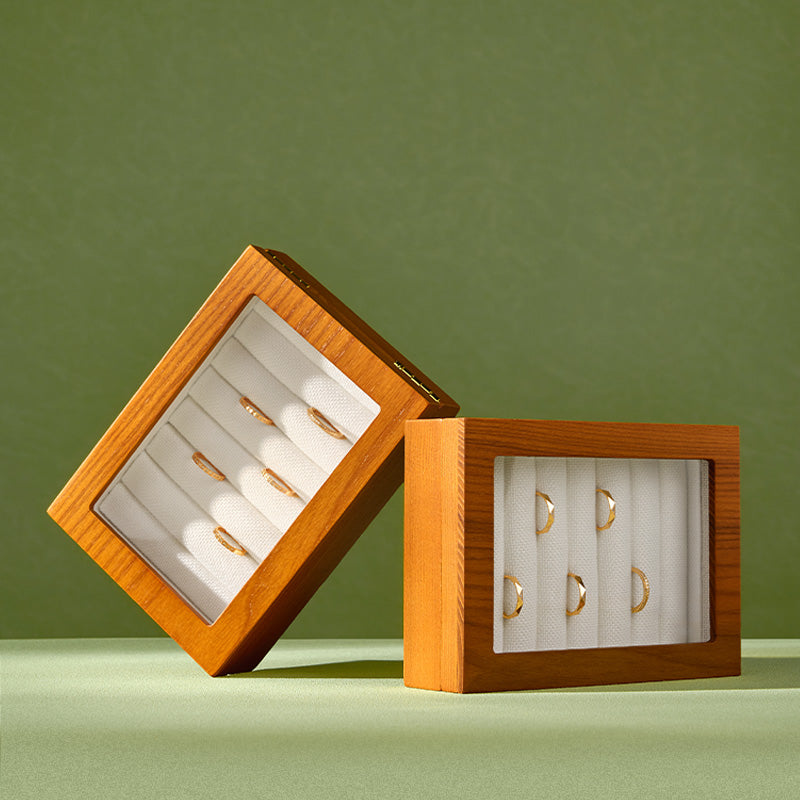 FANXI Solid Wood Jewelry Box — Ring & Earring Organizer H213