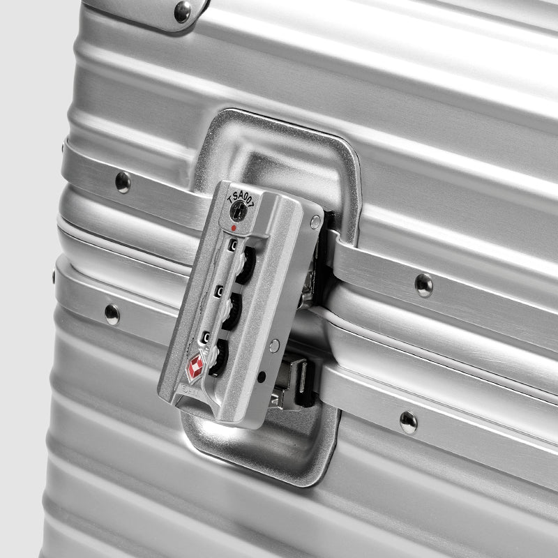 FANXI aluminum alloy jewelry storage box with pull handle TSA lock large capacity travel display storage box X080