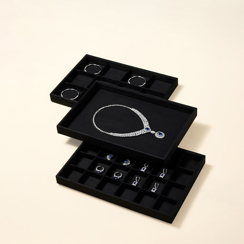 FANXI jewelry tray jewelry display tray velvet cloth ring necklace pendant storage tray for viewing jewelry P167