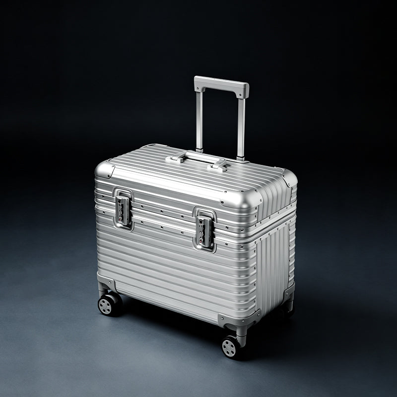 FANXI aluminum alloy jewelry storage box with pull handle TSA lock large capacity travel display storage box X080