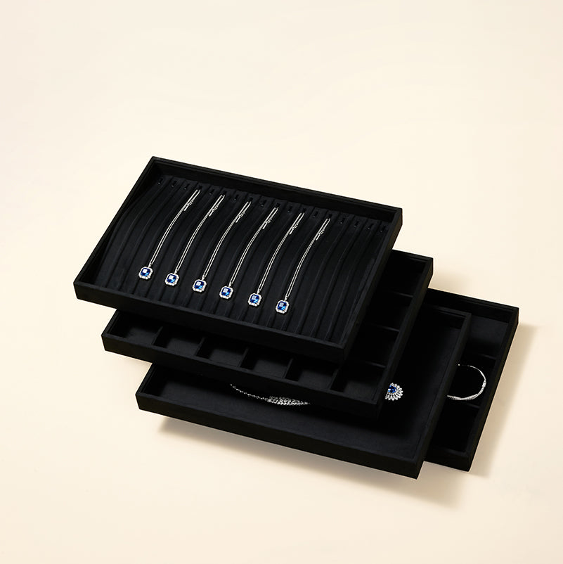 FANXI jewelry tray jewelry display tray velvet cloth ring necklace pendant storage tray for viewing jewelry P167