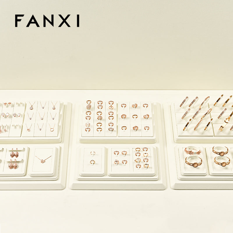 FANXI Beige Ring Pendant Earrings Jewelry Display Set TT405