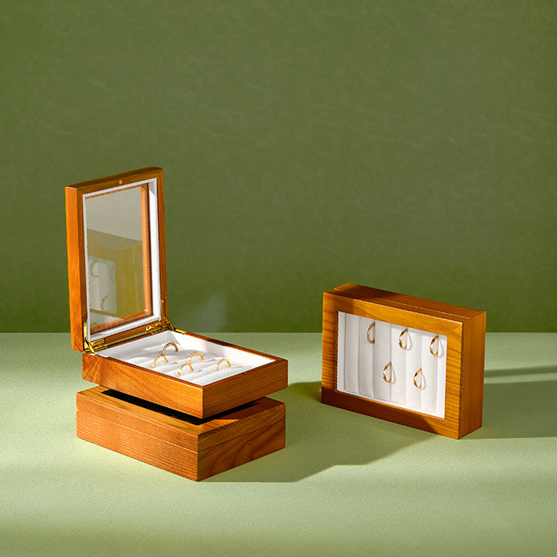FANXI Solid Wood Jewelry Box — Ring & Earring Organizer H213