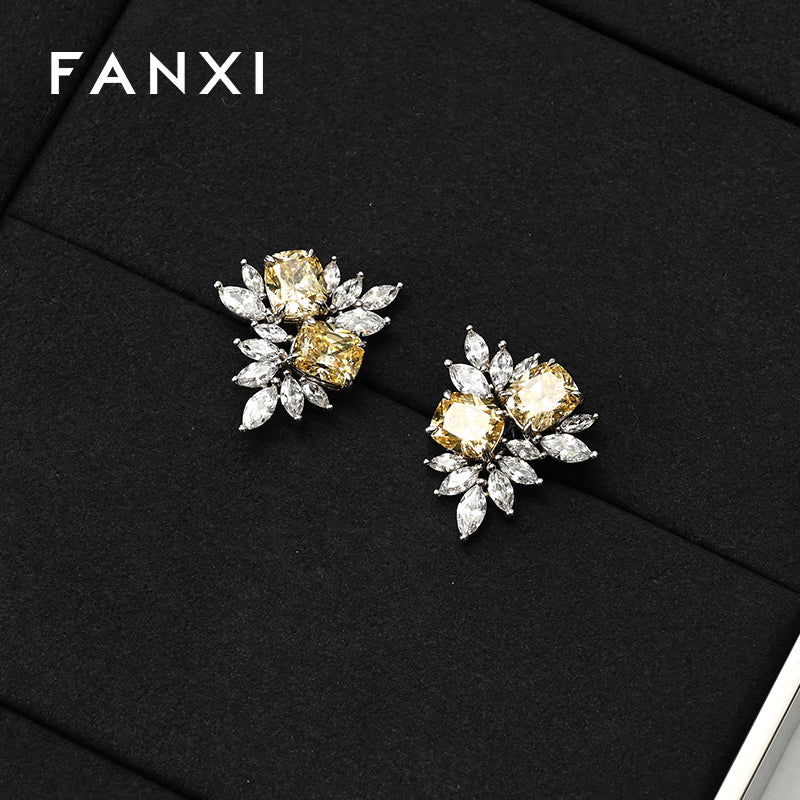 FANXI Black Microfiber Earrings Ring Necklace Jewelry Display Set TT297