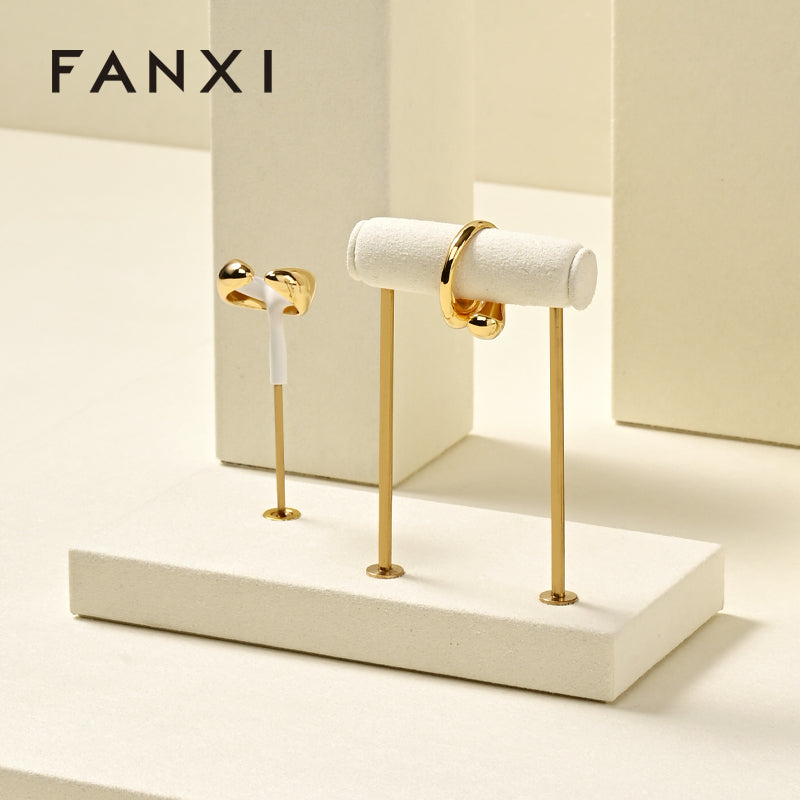 FANXI Beige Ring Pendant Earrings Jewelry Display Set TT331