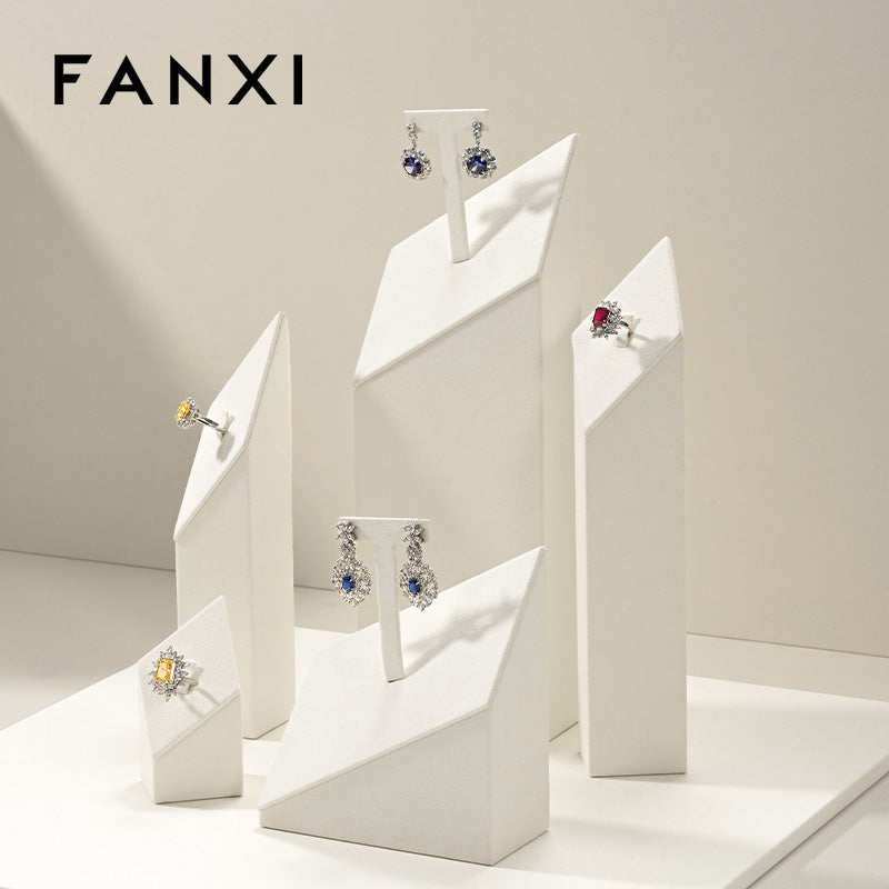 FANXI Beige Ring Pendant Earrings Jewelry Display Set TT374