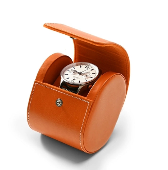 Luxury Leather Watch Storage Box Travel Single Watch Case Watch Gift Box for Christmas Anniversary Birthday B009