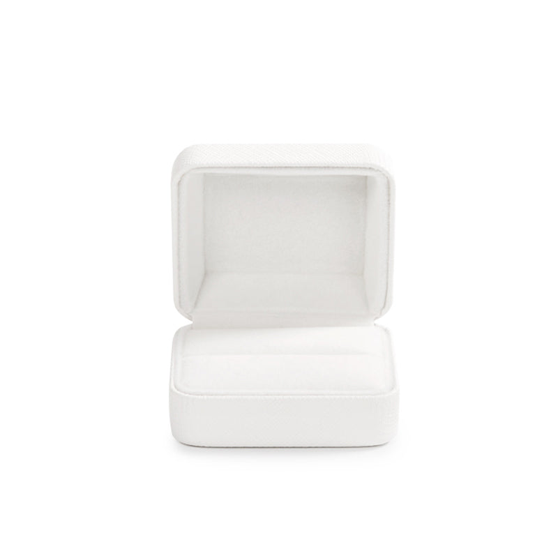 Elegant White Leatherette Ring Box H13401