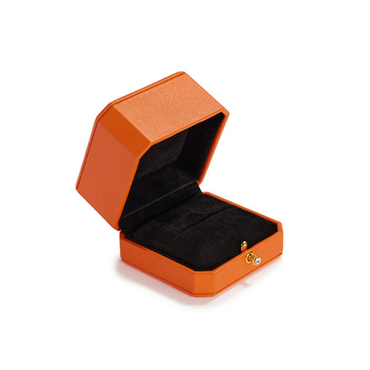 Orange Octagonal Leatherette Ring Box H13701