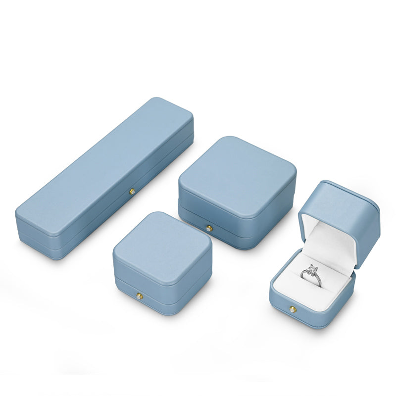 Sky Blue PU Leather Jewelry Gift Packaging Box H148