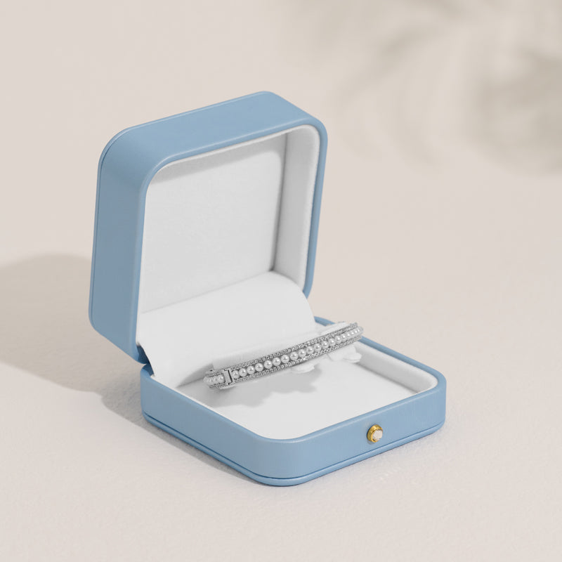 Sky Blue PU Leather Jewelry Gift Packaging Box H148