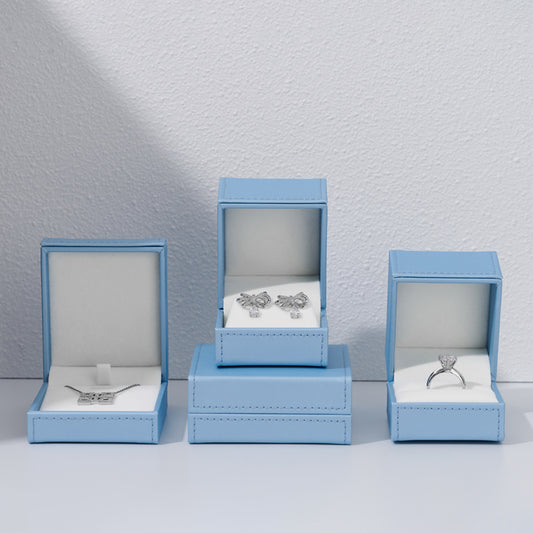 Sky blue PU Leather Gift Jewelry Packaging Box H149