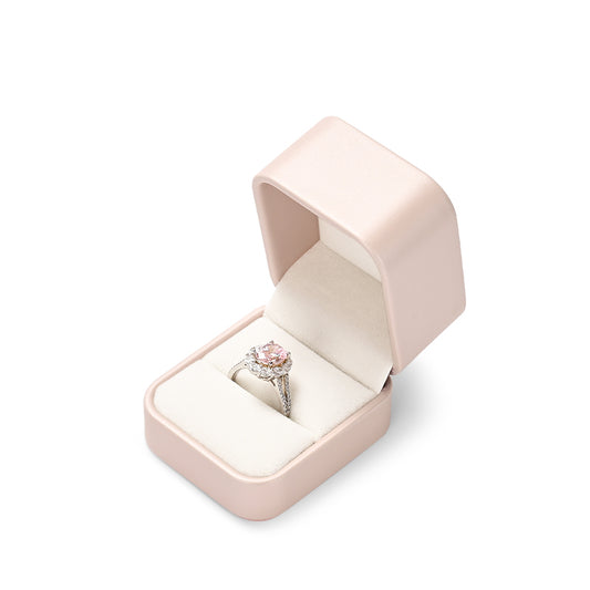 Nice Pink PU Leather Velvet Jewelry Ring Box H16101