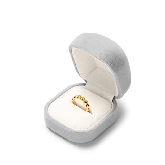 Round Light Gray Color Jewelry Ring Box H16501