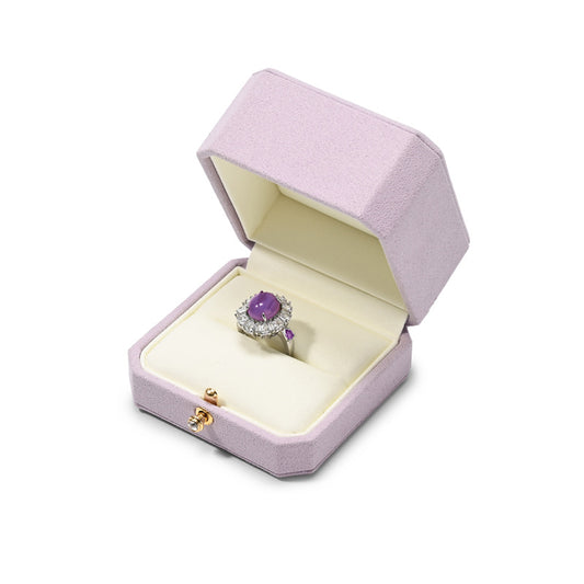 FANXI Purple Microfiber Jewelry Packaging Gift Wedding Ring Box H18001