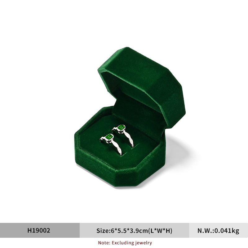 Green Velvet Jewelry Packaging Ring Box H19001