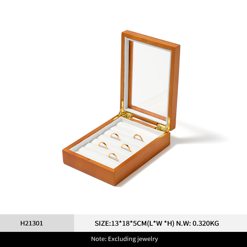 FANXI Solid Wood Jewelry Box — Ring & Earring Organizer H213
