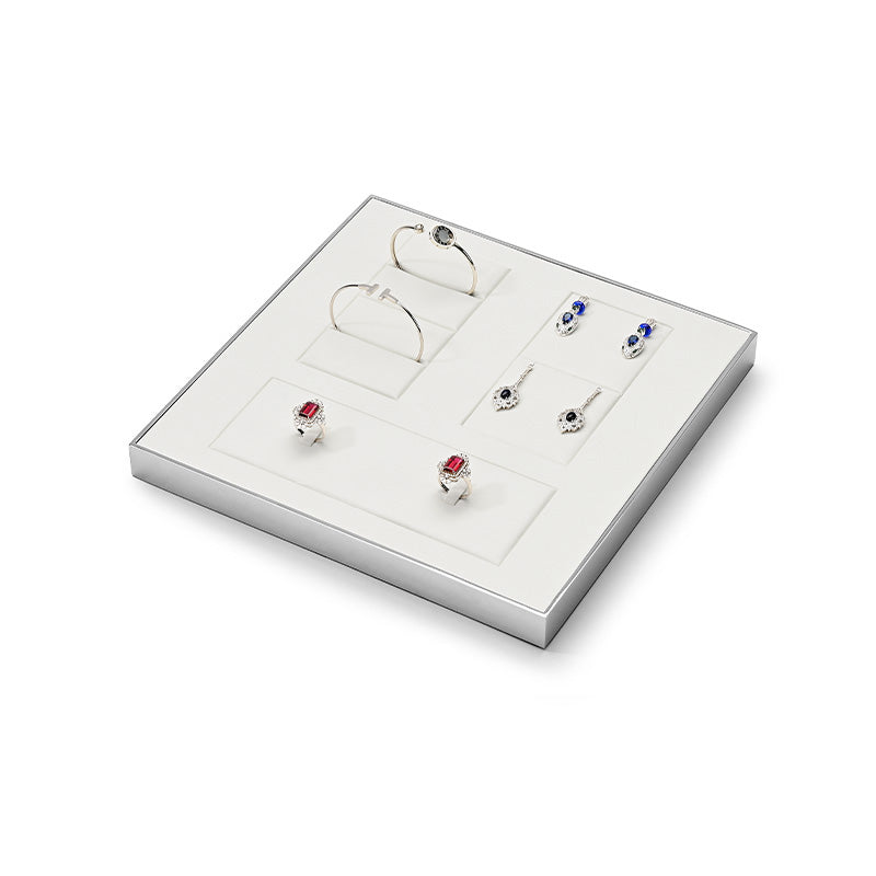 Silver Metal White Color Jewelry Showcase Display Set JS120 Promotion