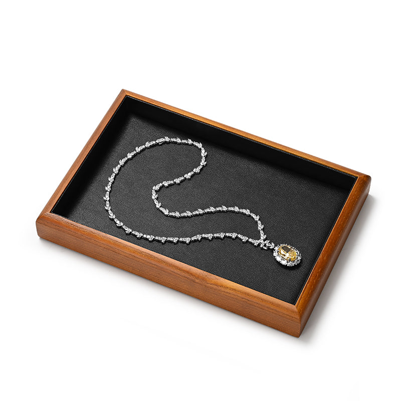 FANXI solid wood jewelry tray for displaying bracelets, rings, and necklaces.P180-182