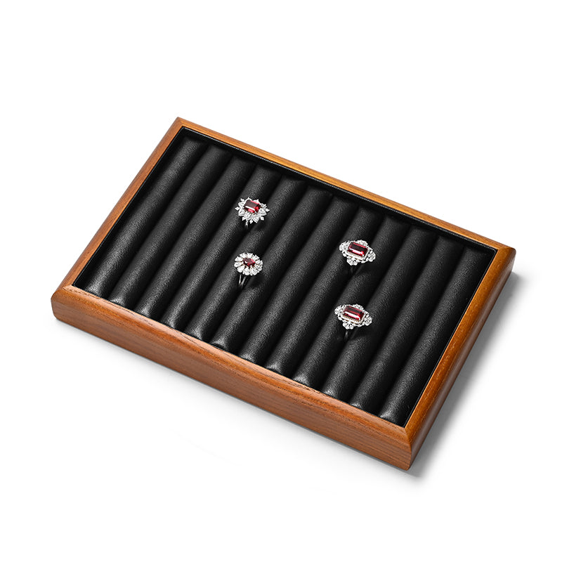 FANXI solid wood jewelry tray for displaying bracelets, rings, and necklaces.P180-182