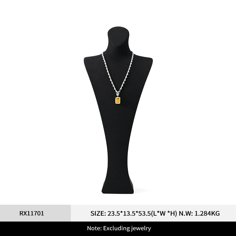 Luxury Beige Microfiber Necklace Bust Display Stand RX117