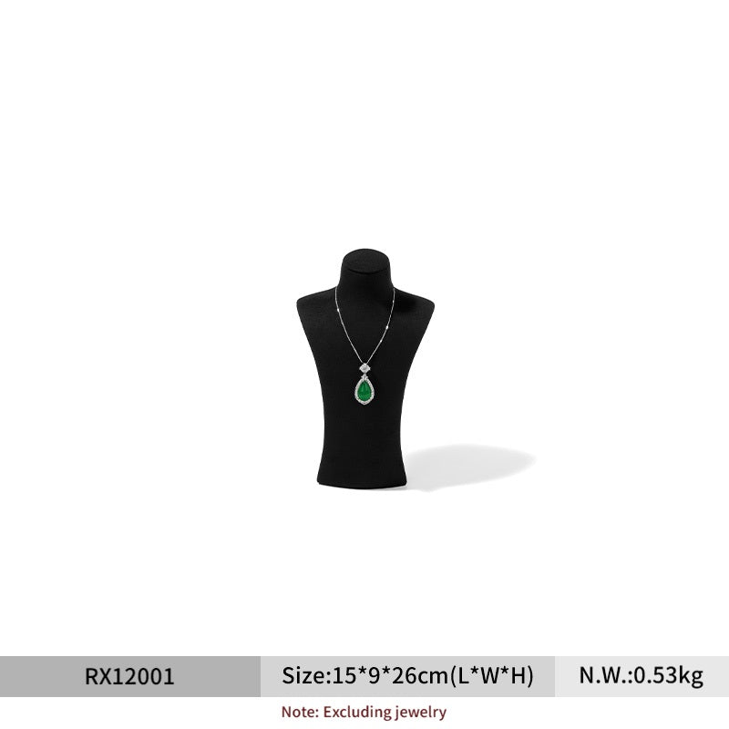 FANXI jewelry display stand featuring portrait necklaces a luxurious microfiber jewelry window display and photo props RX120