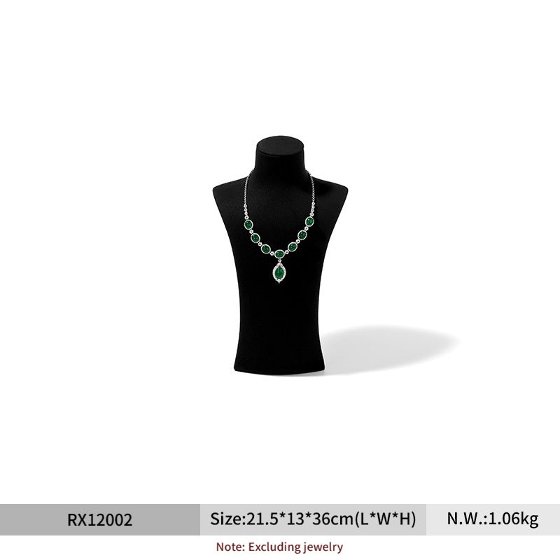 FANXI jewelry display stand featuring portrait necklaces a luxurious microfiber jewelry window display and photo props RX120