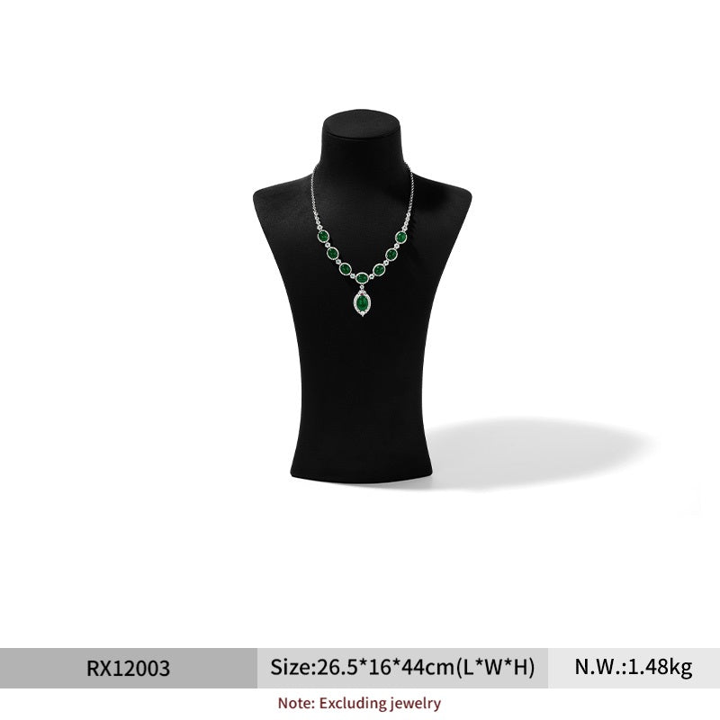 FANXI jewelry display stand featuring portrait necklaces a luxurious microfiber jewelry window display and photo props RX120