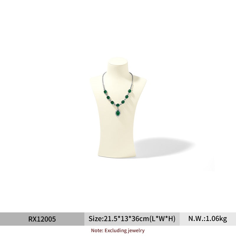 FANXI jewelry display stand featuring portrait necklaces a luxurious microfiber jewelry window display and photo props RX120