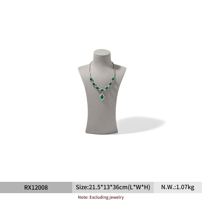 FANXI jewelry display stand featuring portrait necklaces a luxurious microfiber jewelry window display and photo props RX120