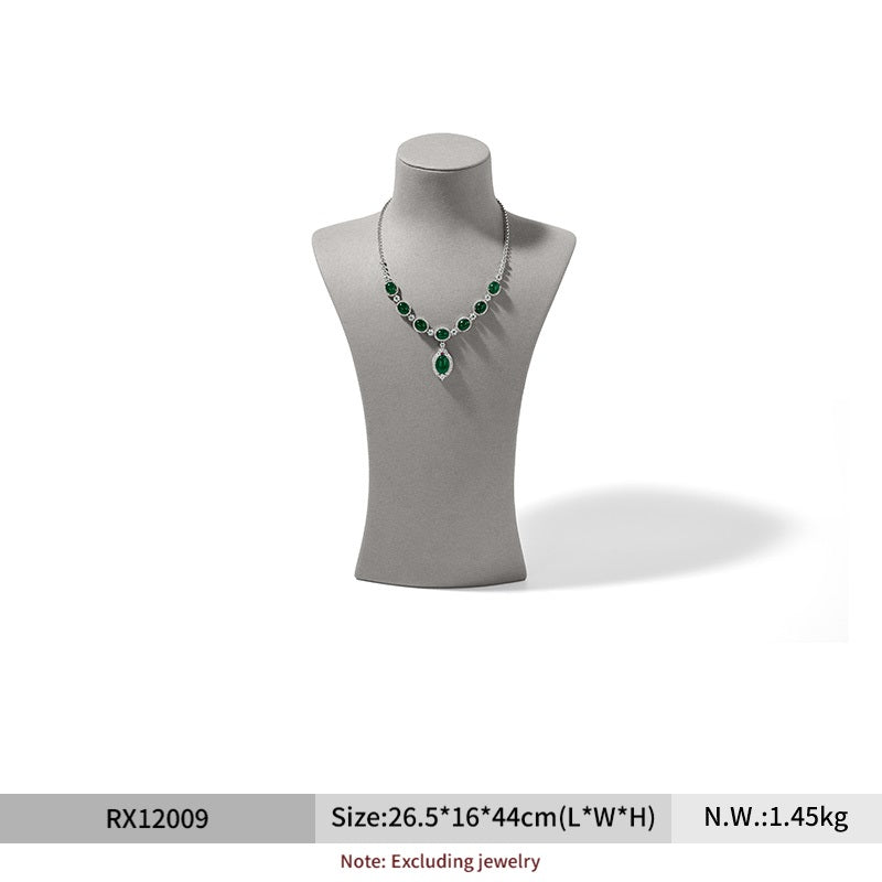 FANXI jewelry display stand featuring portrait necklaces a luxurious microfiber jewelry window display and photo props RX120