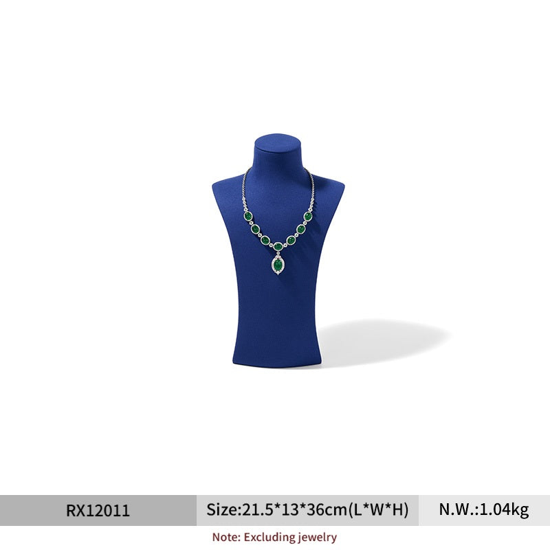 FANXI jewelry display stand featuring portrait necklaces a luxurious microfiber jewelry window display and photo props RX120