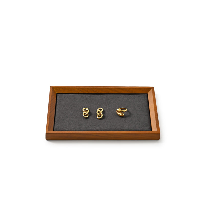 Solid Wood Flat Microfiber Jewelry Display Tray SM115/SM116