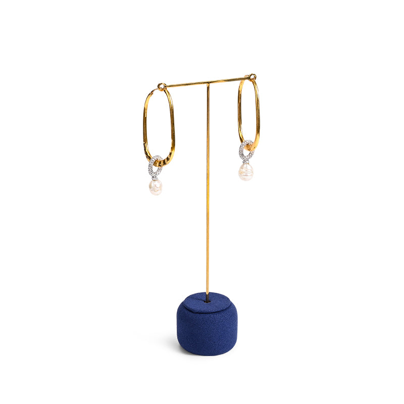 Blue Microfiber Ring Earring Necklace Jewelry Display Set TT315