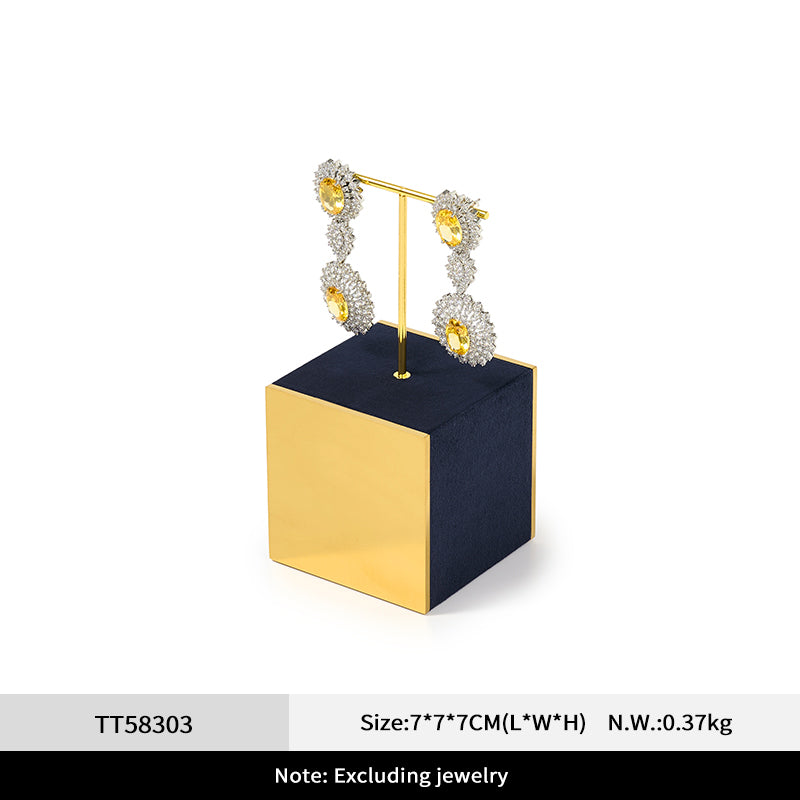 FANXI Glossy Metal Ring and Earring Velvet Storage and Display Stand TT583-585