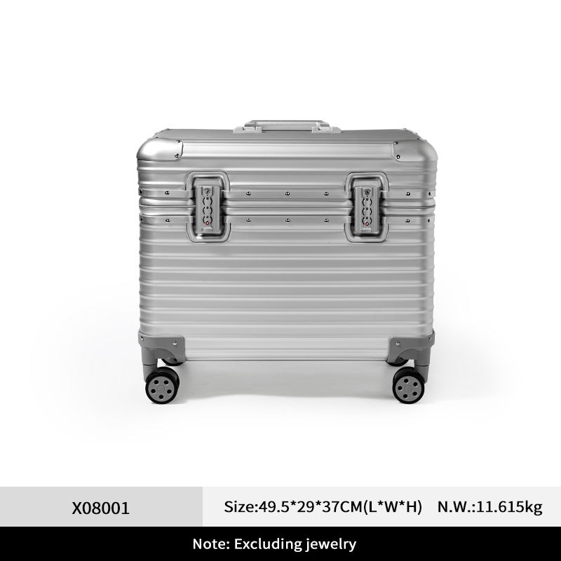 FANXI aluminum alloy jewelry storage box with pull handle TSA lock large capacity travel display storage box X080