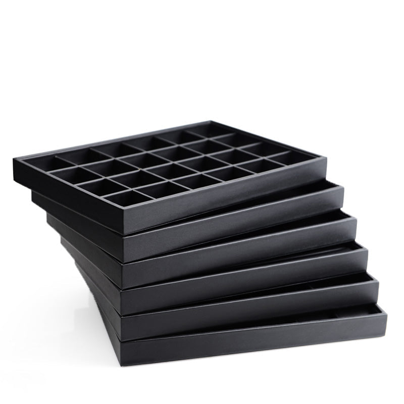 Black PU Leather Jewelry Display Tray