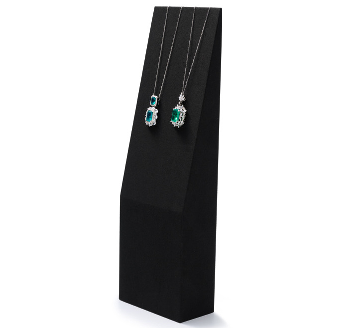 Black Microfiber Necklace Ring Holder Jewelry Display Set TT127