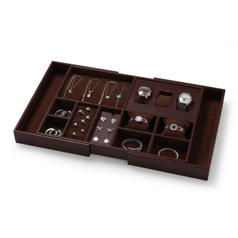 Coffee Retractable Jewelry Storage Tray P12602