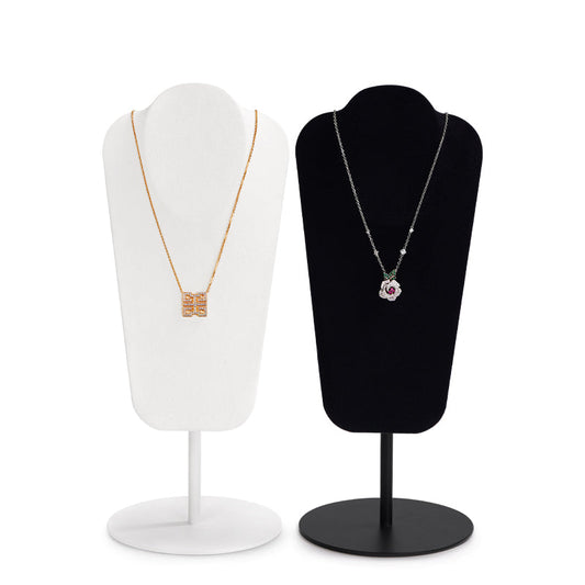 Elegant Microfiber Necklace Bust with Metal Base RX066